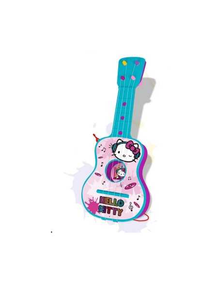 Kindergitarre Hello Kitty 4 Seile Blau Rosa