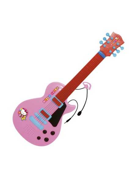 Chitarra da Bambino Hello Kitty Elettronica Microfono Rosa