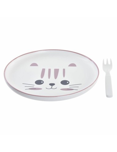 Kindergeschirr-Set DKD Home Decor Katze