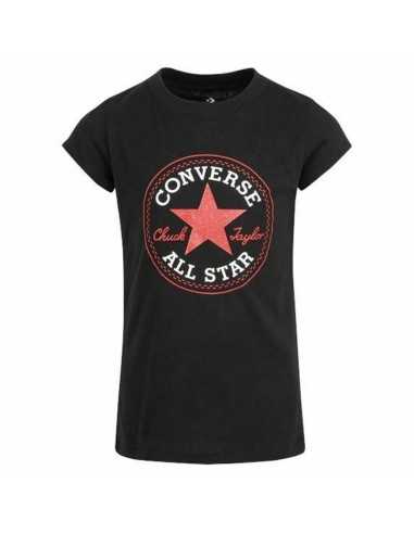 Maglia a Maniche Corte per Bambini Converse Timeless Patch Nero