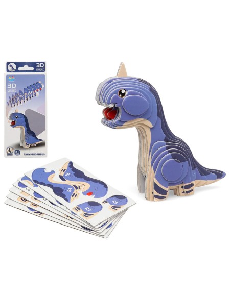 3D Puzzle Dino 18 x 8 cm Blau