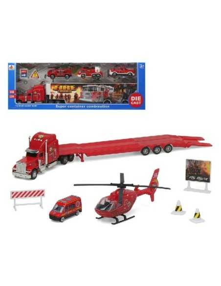 Playset Super Container Fire 39 x 14 cm Camion Porta-veicoli