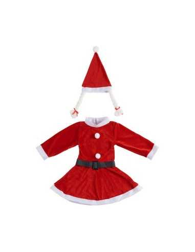 Costume per Bambini Mamma Natale 4-6 anni Rosso Bianco