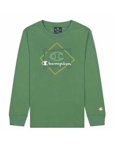 Children’s Long Sleeve T-shirt Champion Athletic Crewneck Green