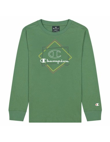 Maglia a Maniche Lunghe per Bambini Champion Athletic Crewneck Verde