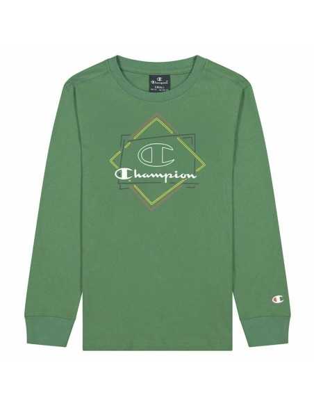 Children’s Long Sleeve T-shirt Champion Athletic Crewneck Green