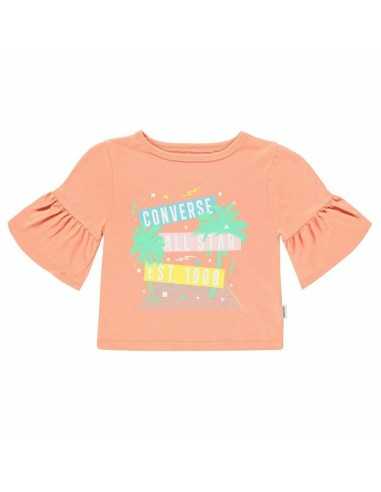 T shirt à manches courtes Enfant Converse Ruffle Saumon