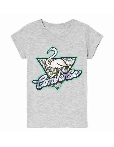 Child's Short Sleeve T-Shirt Converse Flamingo Light grey