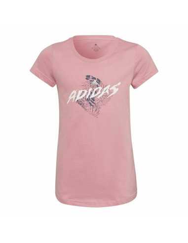 Maglia a Maniche Corte per Bambini Adidas Graphic Rosa