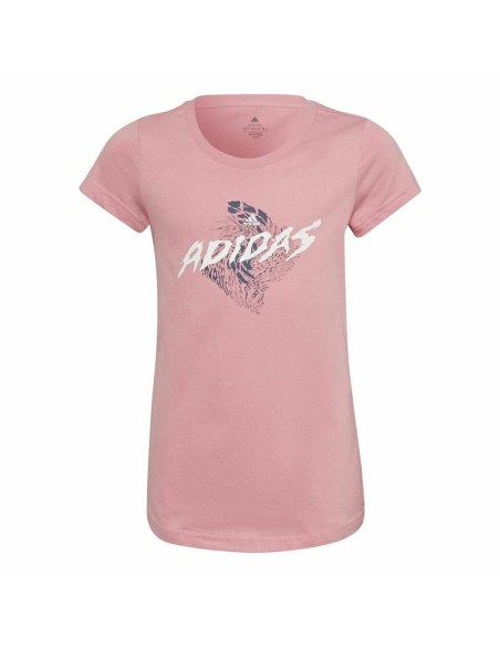 Kurzarm-T-Shirt für Kinder Adidas Graphic Rosa