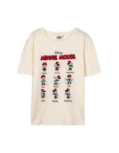 Maglia a Maniche Corte per Bambini Minnie Mouse Beige