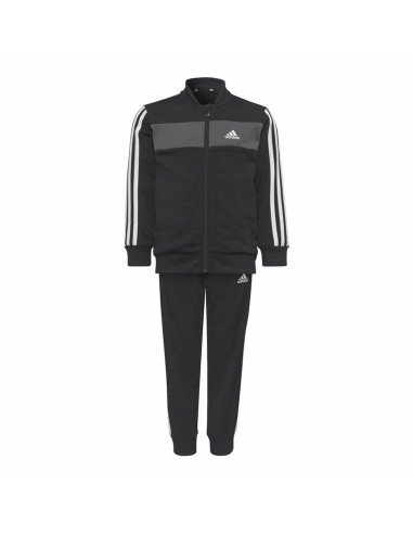 Kinder-Trainingsanzug Adidas Essentials Shiny 3 Stripes Schwarz