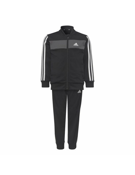 Kinder-Trainingsanzug Adidas Essentials Shiny 3 Stripes Schwarz