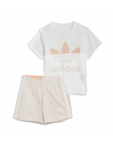 Completo Sportivo per Bambini Adidas Trifolio Bianco