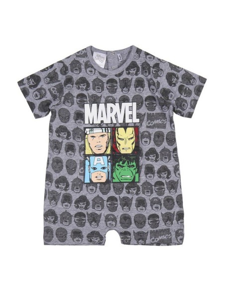 Baby's Short-sleeved Romper Suit Marvel Grey