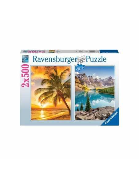 Puzzle Ravensburger Mountains & Beach 2 x 500 Pieces