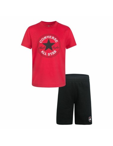 Completo Sportivo per Bambini Converse Core Tee Ft Short Nero Magenta