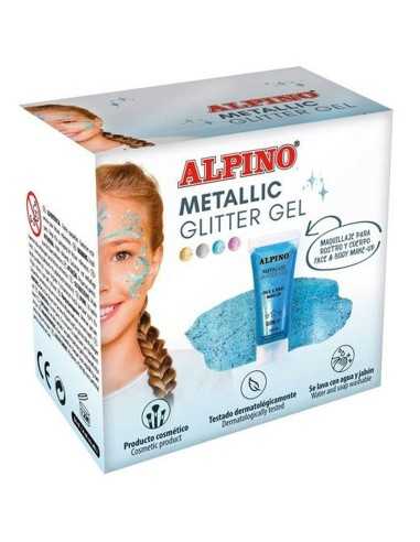 Kinder Make-up Alpino Gel Glitzernd Blau