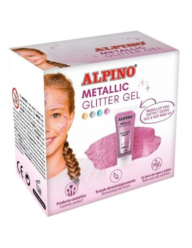 Kinder Make-up Alpino Gel Glitzernd Rosa