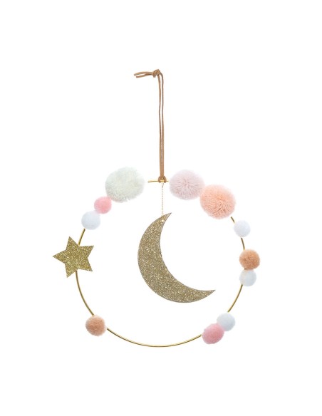 Wall Decoration Atmosphera Children's Moon Ø 21,5 x 3 cm