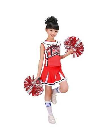 Costume per Bambini Cheerleader Rosso 150 cm (Ricondizionati B)