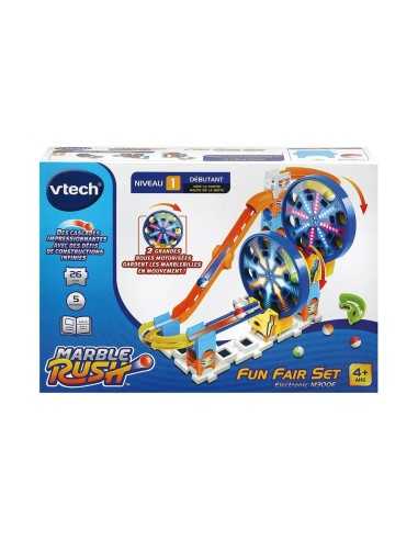 Set di Biglie Vtech Marble Rush - Expansion Kit Electronic - Fun Fair Set Circuito 26 Pezzi Pista con Rampe + 4 Anni