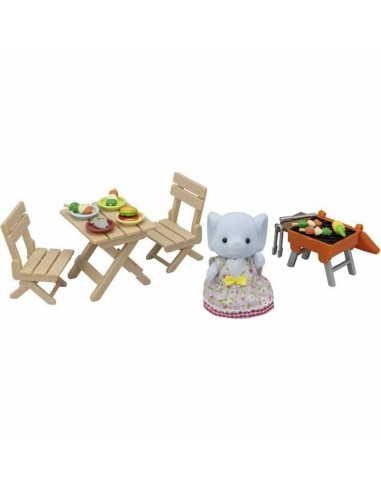 Dolls House Accessories Sylvanian Families The Elephant Girl and Her Picnic Set