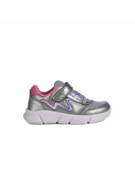 Sports Shoes for Kids Geox Aril Grey Silver