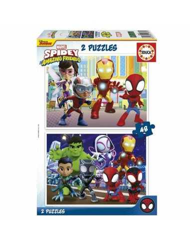 Set di 2 Puzzle Educa Spidey Amazing Friends