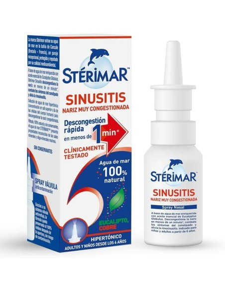 Spray nasal Stérimar Sinusitis Eau salée Décongestionner 20 ml