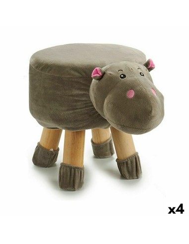 Tabouret Hippopotame 29 x 30 x 40 cm (4 Unités)