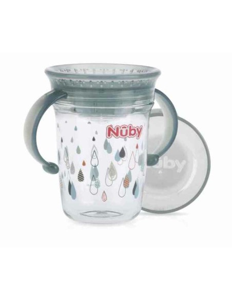 Training Glass Nûby NV0414019GREY + 6 Months 360º Grey 240 ml