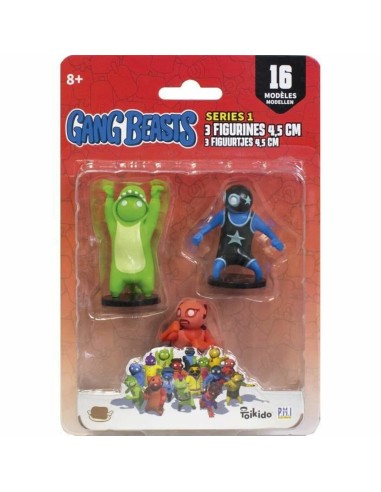 Action Figure Lansay Gang Beasts Lot 1 4,5 cm 3 Pieces