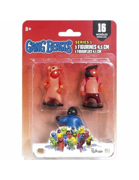 Action Figure Lansay Gang Beasts Lot 4 3 Pieces 4,5 cm