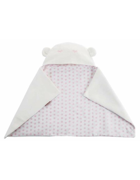 Coperta per Neonato Reversibile Con cappuccio 90 x 66 cm Stelle