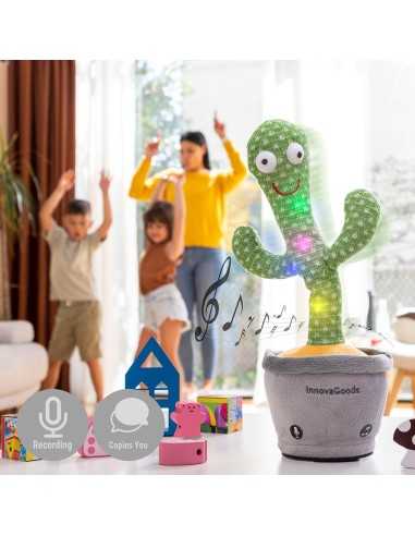 Cactus Dansant et Parlant Rechargeable avec Musique et LED Multicolore Pinxi InnovaGoods