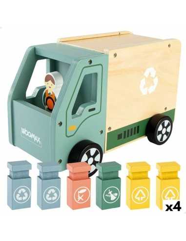 Garbage Truck Woomax Toy 8 Pieces 24 x 15 x 13,5 cm (4 Units)