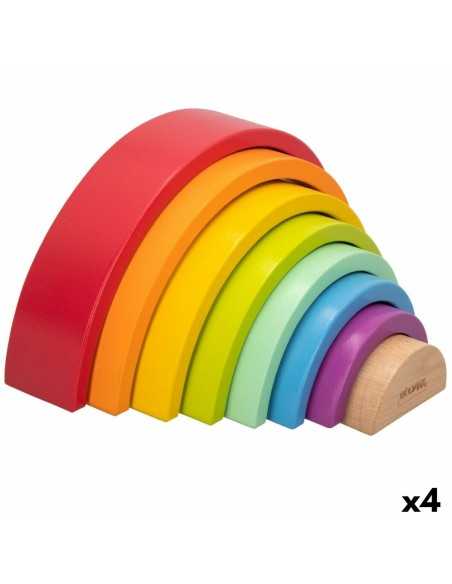 Child's Wooden Puzzle Woomax Rainbow 8 Pieces 4 Units