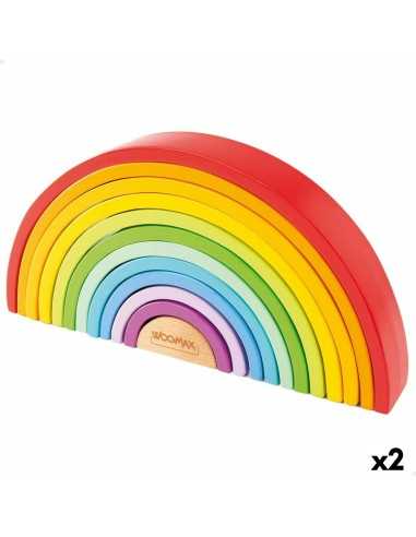 Puzzle di Legno per Bambini Woomax Arcobaleno 11 Pezzi 2 Unità