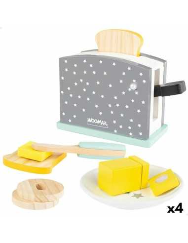 Toy toaster Woomax 8 Pieces 19,5 x 12,5 x 8 cm (4 Units)