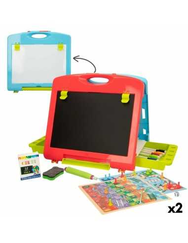 Double-sided Slate Colorbaby 34 x 31 x 29 cm 2 Units 34 x 31 x 29 cm