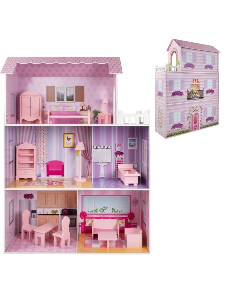 Casa delle Bambole Play & Learn 14 Parti 80 x 112 x 31 cm