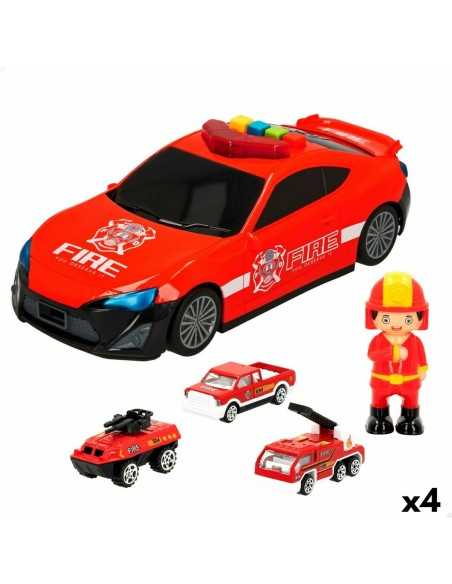 Vehicle Playset Speed & Go 30 x 9,5 x 13 cm Fireman Light Sound 4 Units