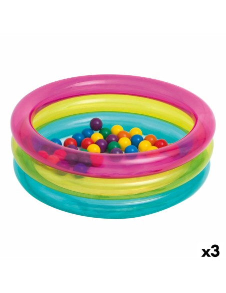 Piscina di Palline Intex 86 x 25 x 86 cm (3 Unità)