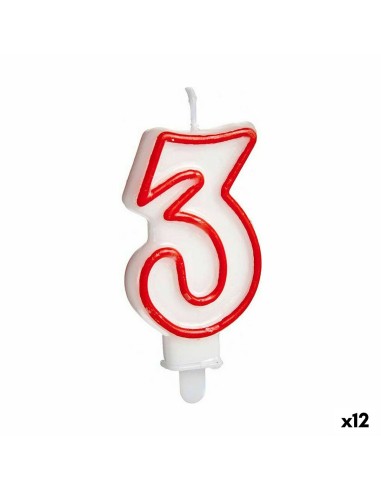 Bougie Anniversaire Numéro 3 (12 Unités)