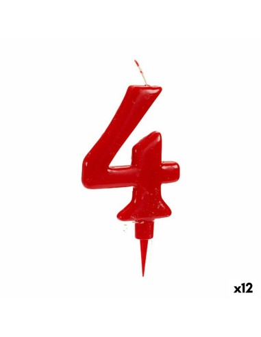 Candle Birthday Red Number 4 (12 Units)