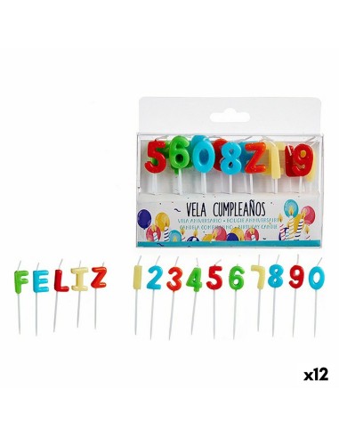 Set di Candele Compleanno Multicolore (12 Unità)