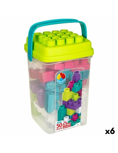 Construction set Color Block Trendy Bucket 50 Pieces (6 Units)