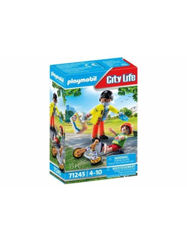 Playset Playmobil City Life - Paramedic with Patient 71245 15 Pièces