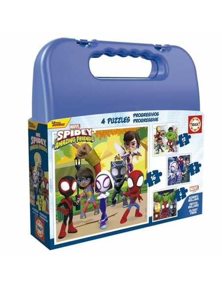 Set de 4 Puzzles Spidey Porte documents Difficulté progressive